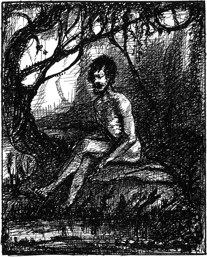 Die Menschen ziehen sich in
  die Einsamkeit der Wildnis zurück