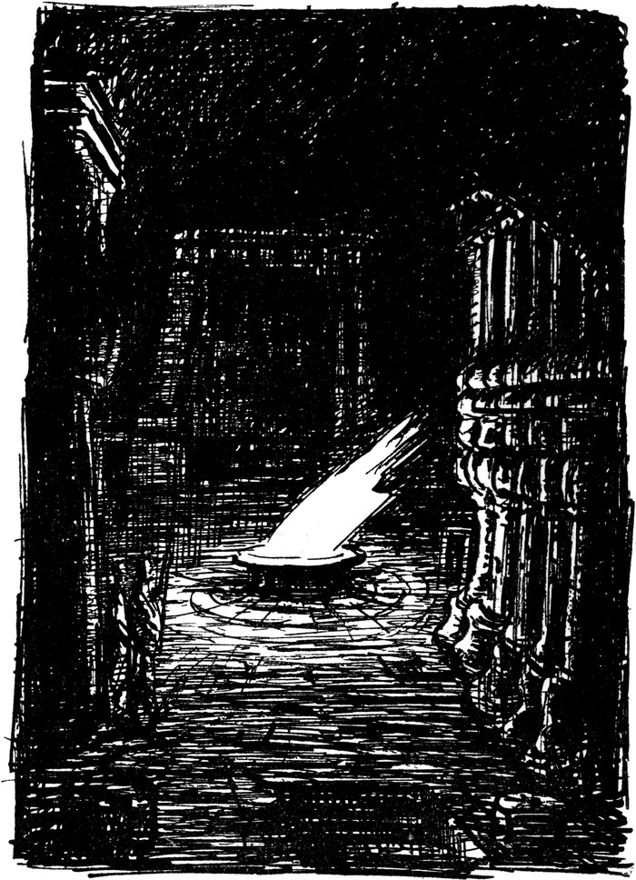 Im Höhlentempel brennt eine
  Flamme in einer großen Schale