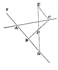 Through
point P, draw line BC so segments PB and PC, cut by lines AB and AC,
have a given ratio to each other.