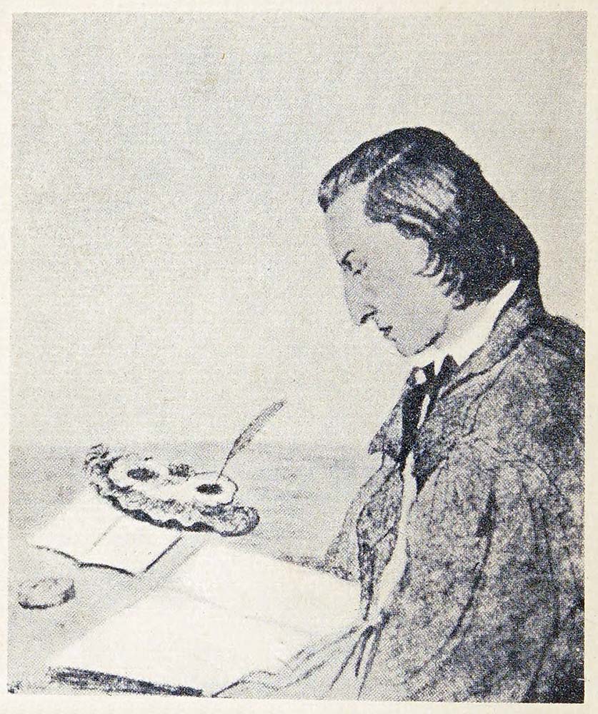 Drawing of Chopin by George Sand