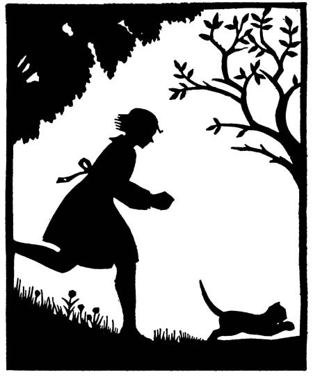 He made a
mad dash for the garden, and the lady ran after him